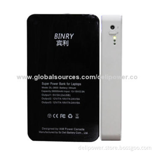 Large Capacity Power Banks with 36,000mAh Capacity, Double USB and DC Output